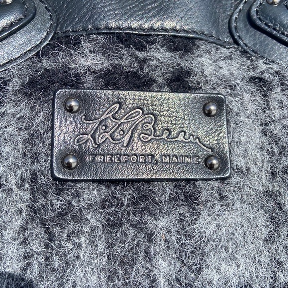 Rare! L.L. Bean Plaid Alpaca Wool Leather Handle Purse Satchel Handbag - Picture 12 of 13